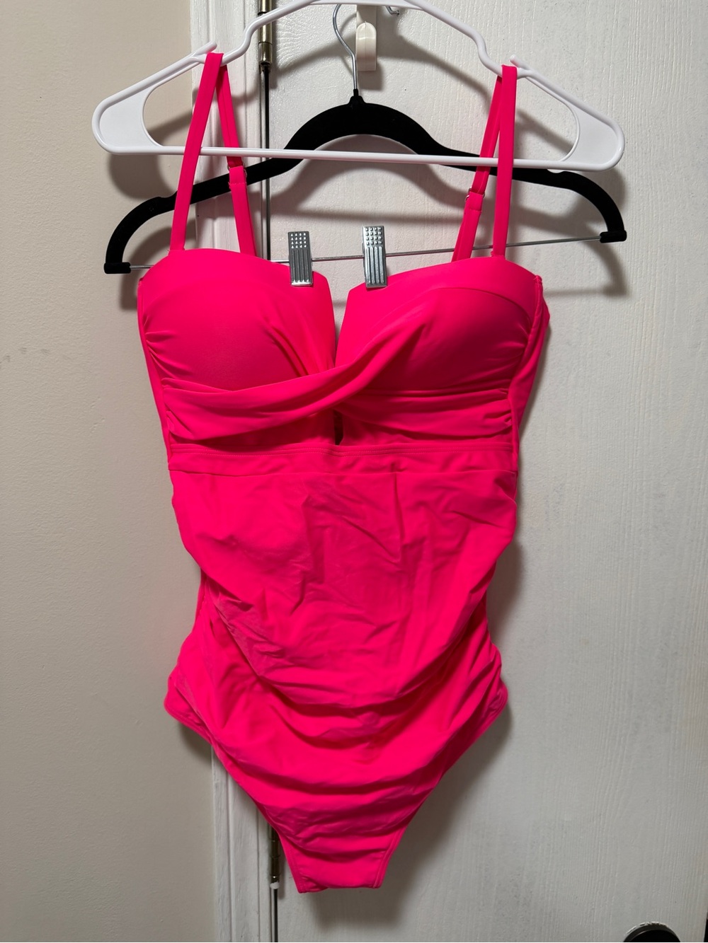 Womens One-Piece Swimsuit in Bright Pink large NWT